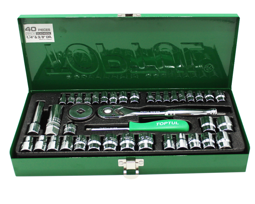 جعبه بکس 40 پارچه 1/4 و 3/8 تاپ تول (TOPTUL) مدل GCAD4002